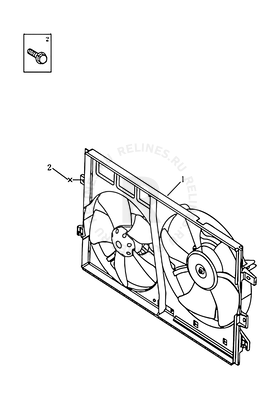 Запчасти Geely Emgrand 7 Поколение II (2014)  — Вентилятор радиатора охлаждения (1.8L) — схема