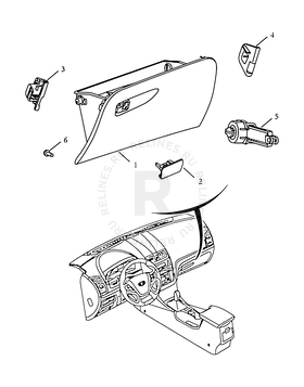 Запчасти Geely Emgrand 7 Поколение II (2014)  — Перчаточный ящик (бардачок) — схема
