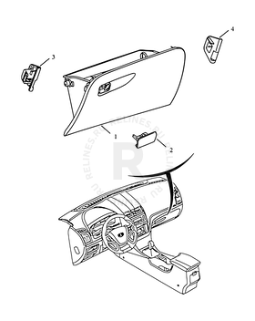 Запчасти Geely Emgrand 7 Поколение II (2014)  — Перчаточный ящик (бардачок) (LUXURY) — схема