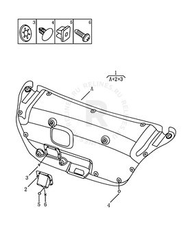 Запчасти Geely Emgrand 7 Поколение II (2014)  — Обшивка багажного отсека (багажника) (FE-3) — схема