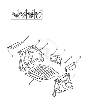 Запчасти Geely Emgrand 7 Поколение II (2014)  — Обшивка багажного отсека (багажника) (FE-4) — схема