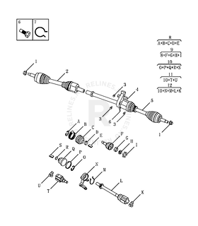 Приводной вал (привод колеса) (6G35) — схема