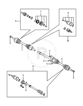 Приводной вал (привод колеса) (4T18) — схема