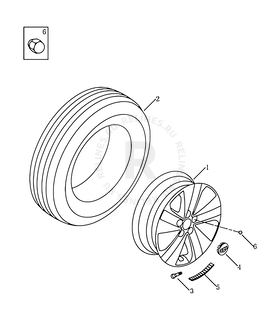 Колесные диски стальные (штампованные), алюминиевые (литые) и шины Geely Emgrand X7 — схема