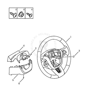 Рулевое колесо (руль) и подушки безопасности (1.8&2.0GB/GS/GC/GL) Geely Emgrand X7 — схема