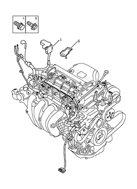 Запчасти Geely Emgrand X7 Поколение I — рестайлинг (2016)  — Проводка двигателя (4G20) — схема