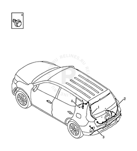 Запчасти Geely Emgrand X7 Поколение I — рестайлинг (2016)  — Проводка багажного отсека (багажника) — схема