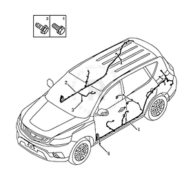 Проводка пола и багажного отсека (багажника) Geely Emgrand X7 — схема