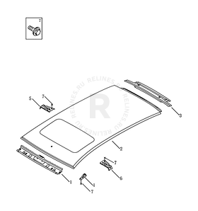 Запчасти Geely Emgrand X7 Поколение I — рестайлинг (2016)  — Крыша (W/ SUNROOF) — схема
