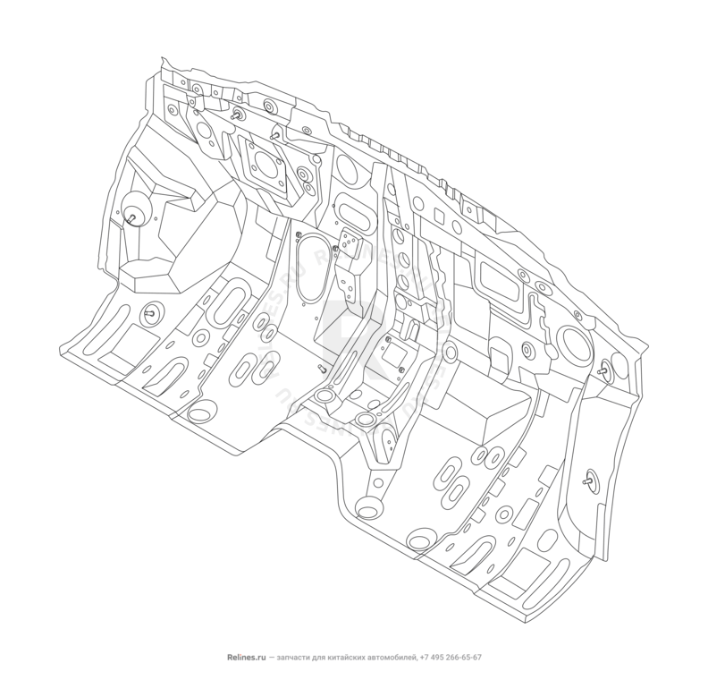 Перегородка (панель) моторного отсека — схема